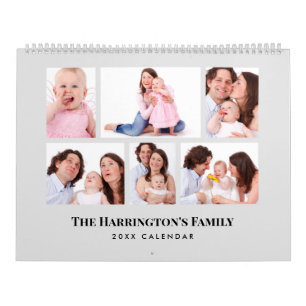 6 Abschnitte Foto Minimalistische graue Rahmen Kalender