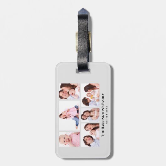 6 Abschnitte Minimalistische graue Rahmen für das Gepäckanhänger (Rückseite vertikal)