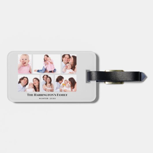 6 Abschnitte Minimalistische graue Rahmen für das Gepäckanhänger (Rückseite horizontal)