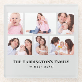 6 Abschnitte Minimalistische graue Rahmen für das Glasuntersetzer