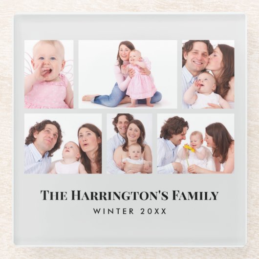 6 Abschnitte Minimalistische graue Rahmen für das Glasuntersetzer (Vorderseite)