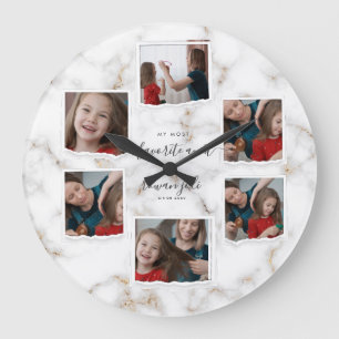 6 Acht Foto Collage Tante Modern Elegante Familie Große Wanduhr