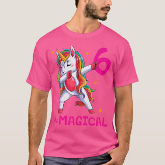 6 And Magical Girls 6Th Birthday Unicorn 6 Year Ol T-Shirt