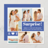 6 Ankündigung von Foto Collage Blue Verlobung (Vorne/Hinten)