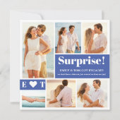 6 Ankündigung von Foto Collage Blue Verlobung (Vorderseite)