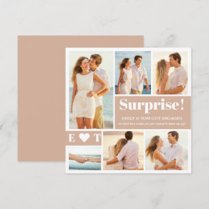 6 Ankündigung von Foto Collage Blush Verlobung