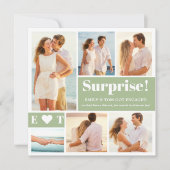 6 Ankündigung von Foto Collage Sage Green Verlobun (Vorderseite)