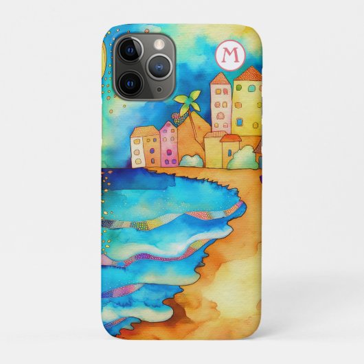 *~* 6 Aquarellsee Strand Umbrella Sand Case-Mate iPhone Hülle (Rückseite)