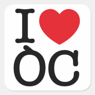 6 Aufkleber „I Love Oc“ brütet von 6 Stickern