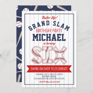 6. Baseball Geburtstag Einladung