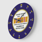 6 BATTLE STARS Weltkrieg Asiatischer Pazifischer V Große Wanduhr (Winkel)