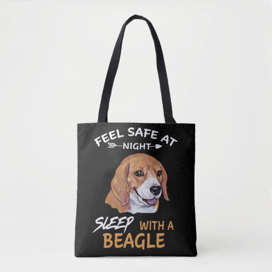 6 Bei Nachtruhe mit Beagle sicher fühlen Tasche (Vorderseite)