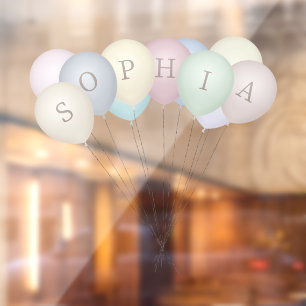 6 benutzerdefinierte Buchstaben Vintage Pastell- u Fensteraufkleber