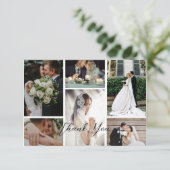 6 Benutzerdefinierte Foto Collage Favoriten Moment Dankeskarte (Stehend Vorderseite)