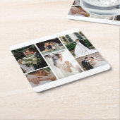 6 Benutzerdefinierte Foto Collage Favoriten Moment Rechteckiger Pappuntersetzer (angewinkelt)