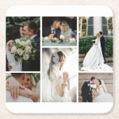 6 Benutzerdefinierte Foto Collage Favoriten Moment Rechteckiger Pappuntersetzer (Vorderseite)