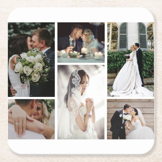 6 Benutzerdefinierte Foto Collage Favoriten Moment Rechteckiger Pappuntersetzer (Vorderseite)