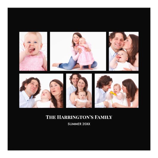 6 Bereiche Benutzerdefinierte schwarze Rahmen für  Fotodruck (Vorne)