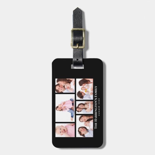 6 Bereiche Benutzerdefinierte schwarze Rahmen für Gepäckanhänger (Vorderseite vertikal)