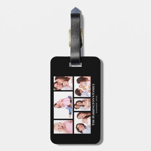 6 Bereiche Benutzerdefinierte schwarze Rahmen für Gepäckanhänger (Rückseite vertikal)