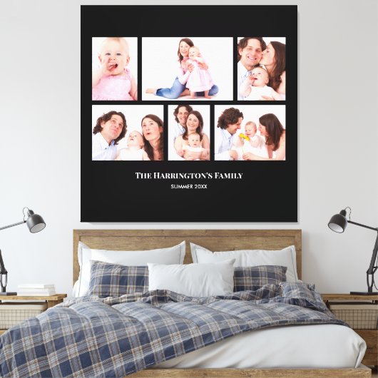 6 Bereiche Benutzerdefinierte schwarze Rahmen für Leinwanddruck (Insitu (Schlafzimmer))