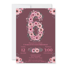 6. Big Birthday Girl Pink Blume Green Folies