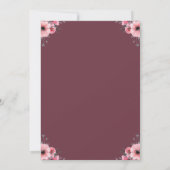 6. Big Birthday Girl Pink Blume Green Folies Einladung (Rückseite)