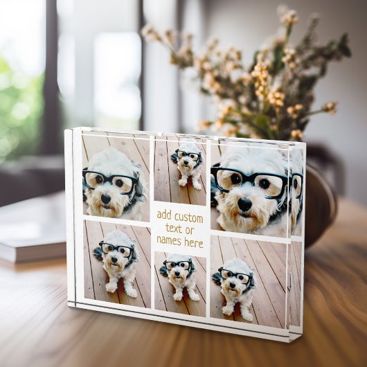 6 Bild Collage Minimalistisch - Gold und White Gri Fotoblock