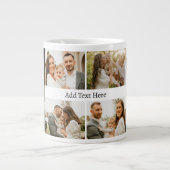 6 BildCollage - Benutzerdefinierter Text Schwarz-w Jumbo-Tasse (Vorderseite)