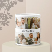 6 BildCollage - Benutzerdefinierter Text Schwarz-w Jumbo-Tasse