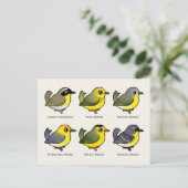 6 Birdorable Warblers Postkarte (Stehend Vorderseite)