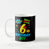 6 Birthday Boy Comic Cool 6th Bday Superhero Party Kaffeetasse (Links)