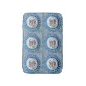 6 blaue Sonnenkollektoren Badematte (Vorderseite Vertikal)