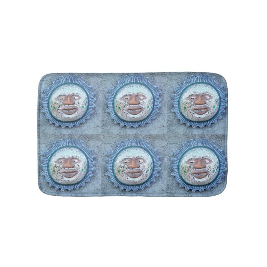 6 blaue Sonnenkollektoren Badematte (Vorderseite)
