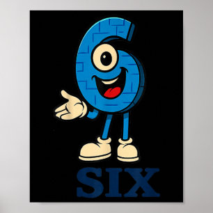 6 Brainrot 67 Sechs Sieben 6 7 Meme Kundengebunden Poster