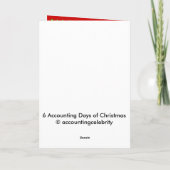 6 Buchhaltungstage des Weihnachtslustigen Buchhalt Feiertagskarte (Rückseite)