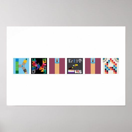 6 Buchstaben Name Board Game Alphabet Poster (Vorne)