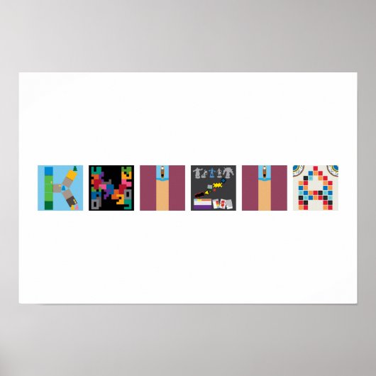 6 Buchstaben Name Board Game Alphabet Poster (Vorne)