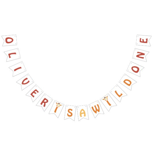 6 Buchstaben Name ist ein wilder Safari-Dschungel Wimpelkette (Alle)