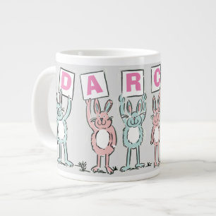 6 Buchstabenbezeichnung mit lustigen Kaninchen Jumbo-Tasse