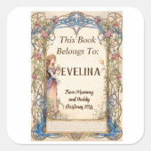 6 Buchzeichen - Märchenprinzessin Quadratischer Aufkleber (Vorderseite)