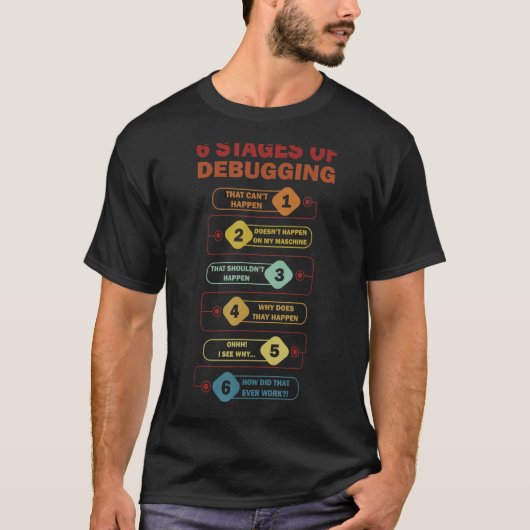 6 Bühnen des Debuggens der Vollstapelsoftware De T-Shirt (Vorderseite)