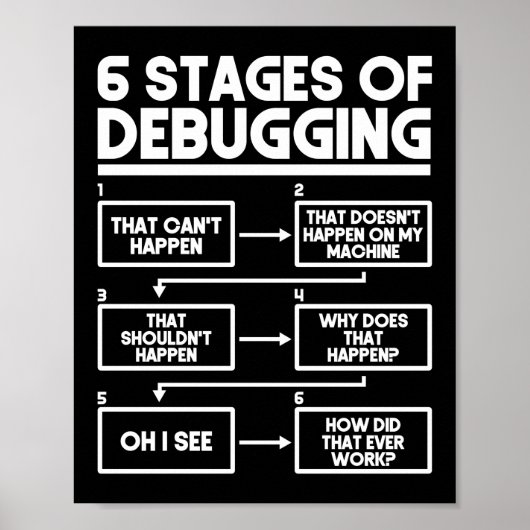 6 Bühnen des Debuggerprogrammierers Poster (Vorne)