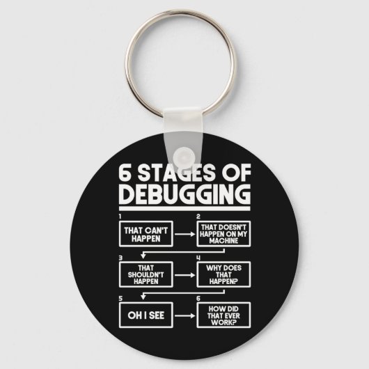 6 Bühnen des Debuggerprogrammierers Schlüsselanhänger (Vorderseite)