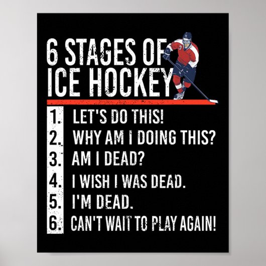 6 Bühnen Eishockey und Hockeyspieler Poster (Vorne)