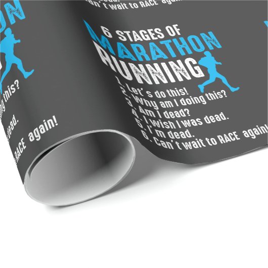 6 Bühnen Marathon Running Runner Triathlon Run Geschenkpapier (Rolleneckpunkt)