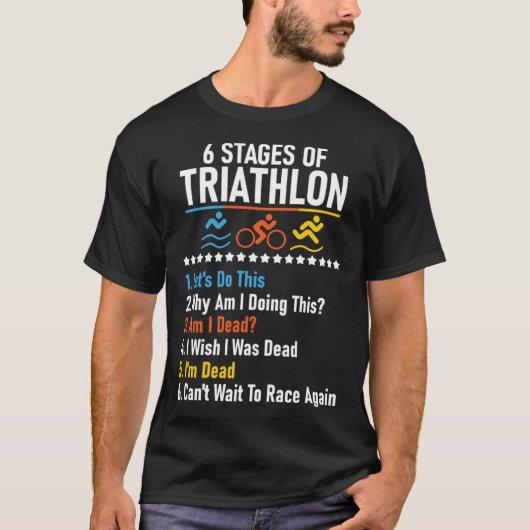 6 Bühnen Triathlon Athlete laufen Bi T-Shirt (Vorderseite)
