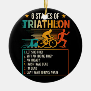 6 Bühnen Triathlon-Athleten Triathleten laufen Keramik Ornament