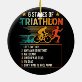 6 Bühnen Triathlon-Athleten Triathleten laufen Keramik Ornament (Hinten)