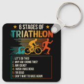 6 Bühnen Triathlon-Athleten Triathleten laufen Schlüsselanhänger (Rückseite)